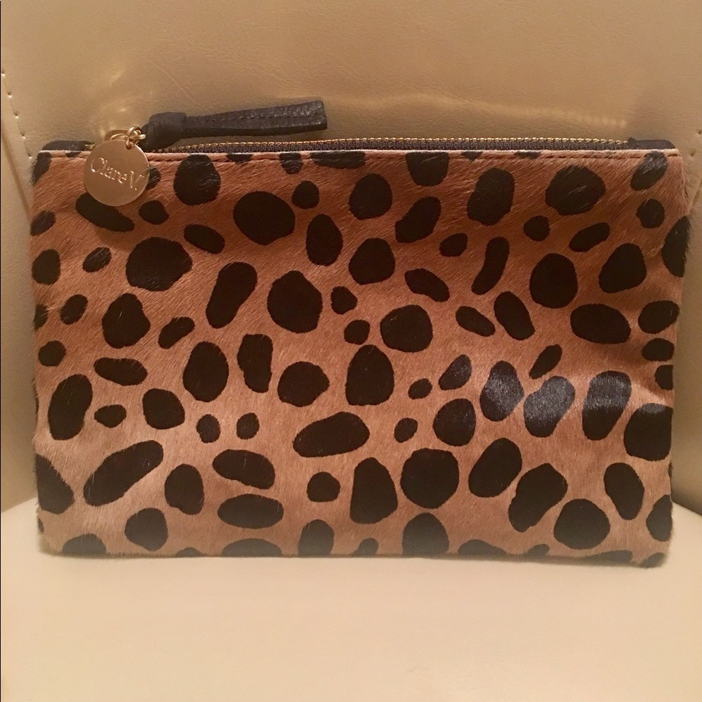Clare V. Genuine Calf Hair Leopard Print Clutch